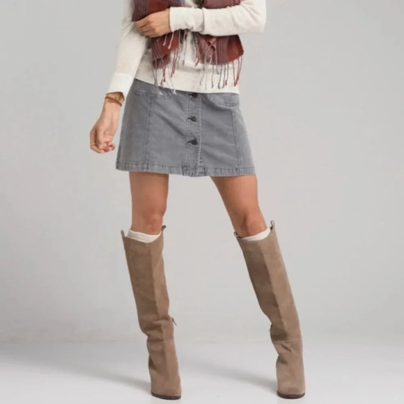 Prana Merrigan Corduroy Mini Skirt, grey - Picture 4 of 8